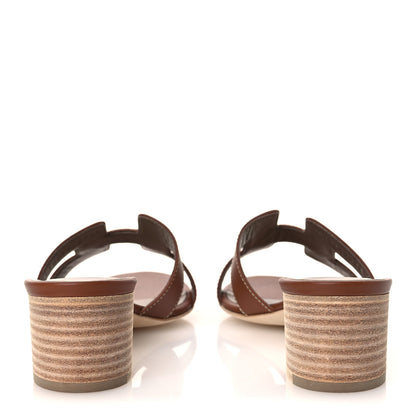 Hermes Calfskin Oasis Sandals 38.5 Gold 6 of 11