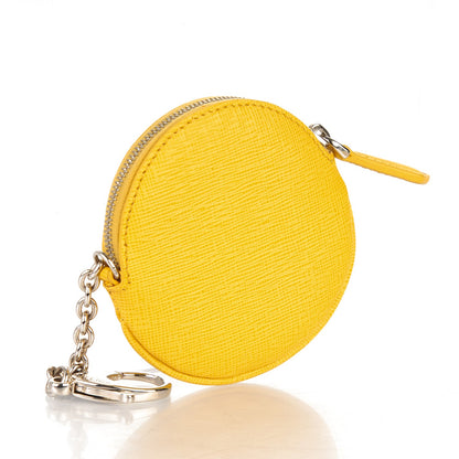 Fendi Vitello Elite Monster Eye Coin Purse Key Case Yellow 3 of 8