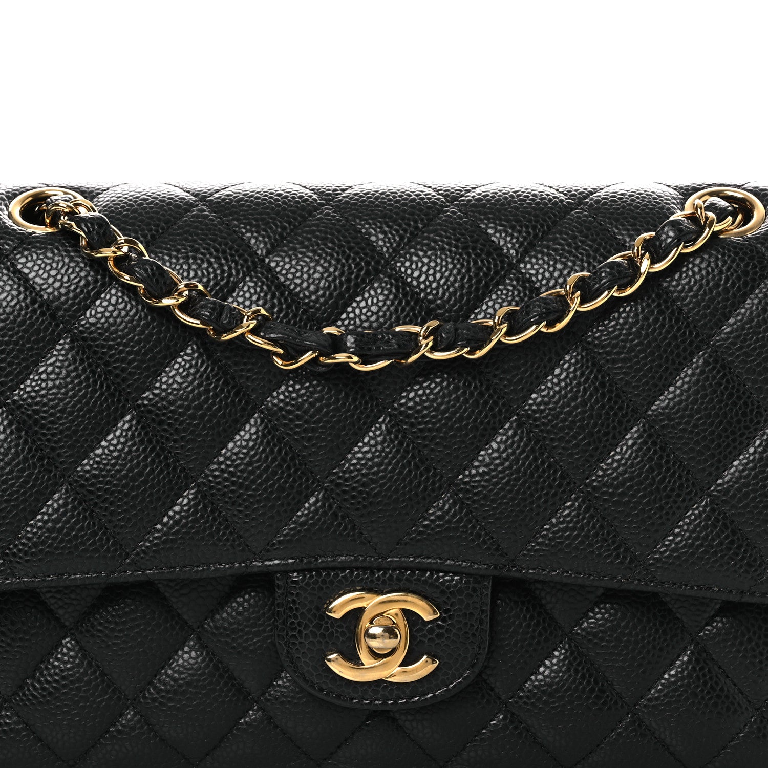 Chanel Caviar Quilted Medium Double Flap Black 8 of 15