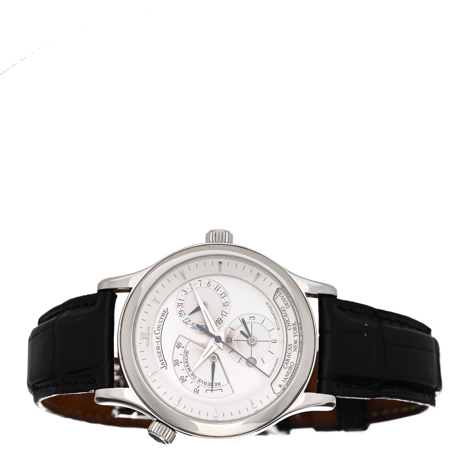 Jaeger-LeCoultre Stainless Steel Alligator 38mm Master Geographic Automatic Watch 142.8.92 2 of 4