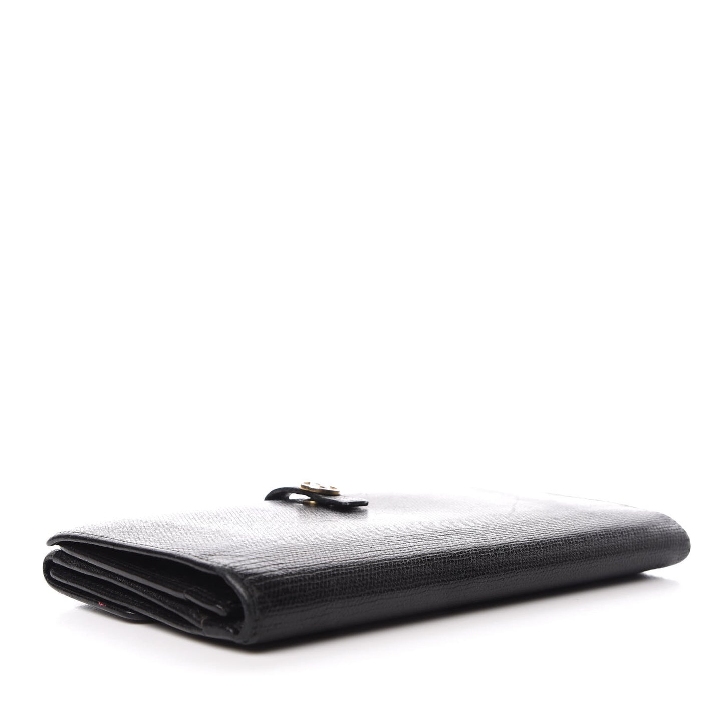 Grained Calfskin CC Button Wallet Black