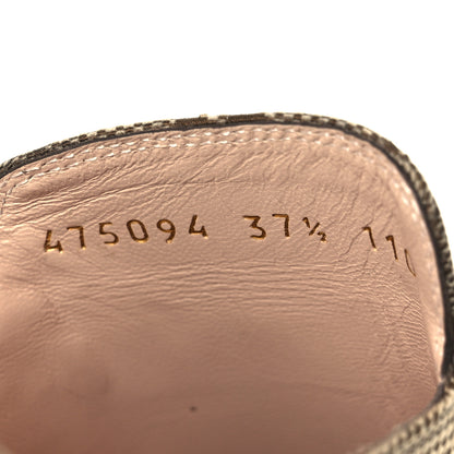Gucci Monogram Jumbo GG Malaga Kid Womens Princetown Slippers 37.5 Camel Ebony New Acero Beige 9 of 10