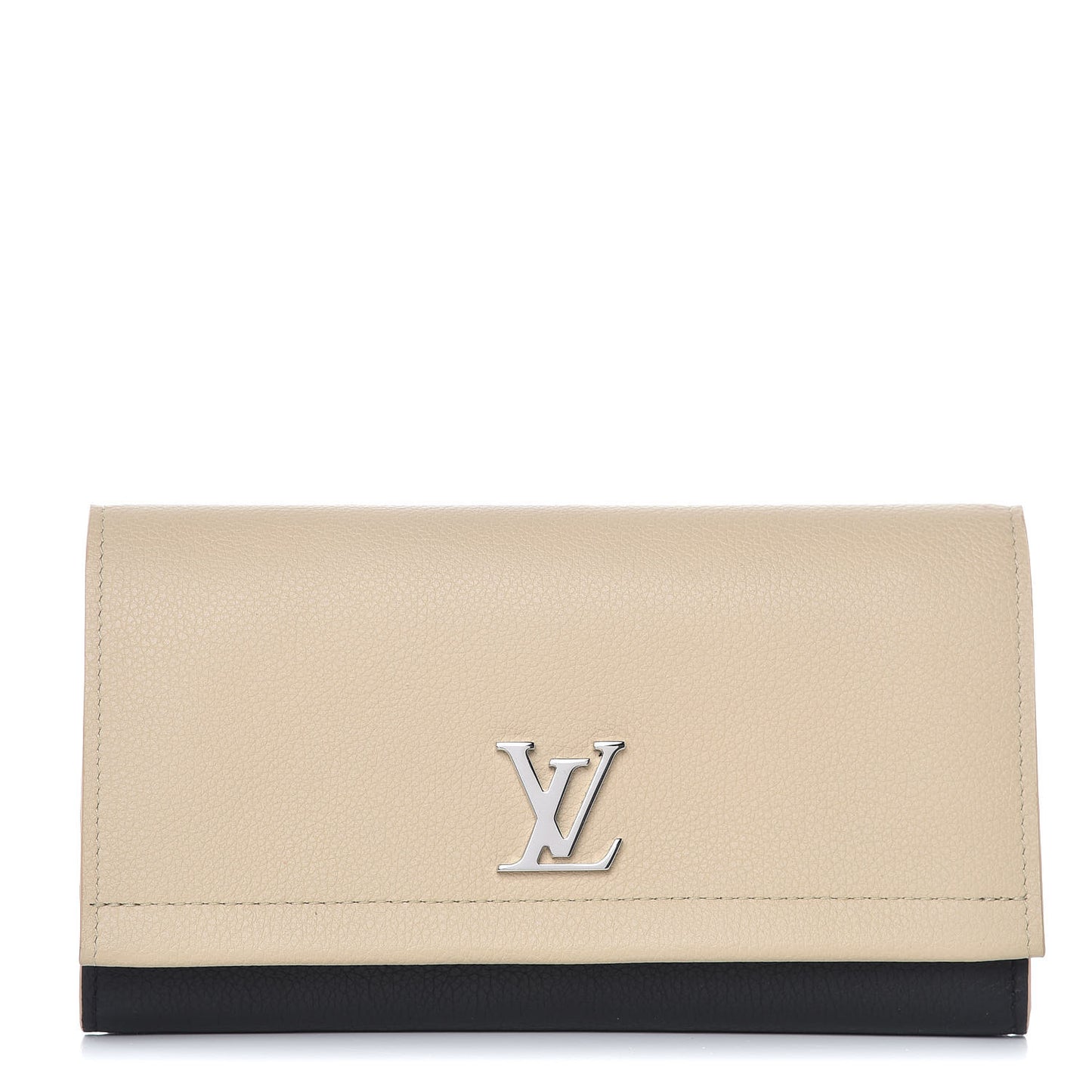 Calfskin Lockme II Wallet Vanille Black