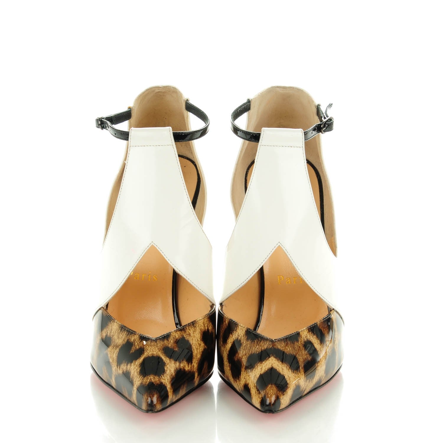 Christian Louboutin Jazz Calf Patent Leopard Print Dictata 100 Pumps 36.5 Version Brown 2 of 7