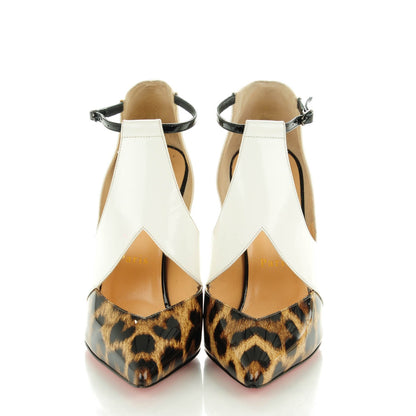 Christian Louboutin Jazz Calf Patent Leopard Print Dictata 100 Pumps 36.5 Version Brown 2 of 7