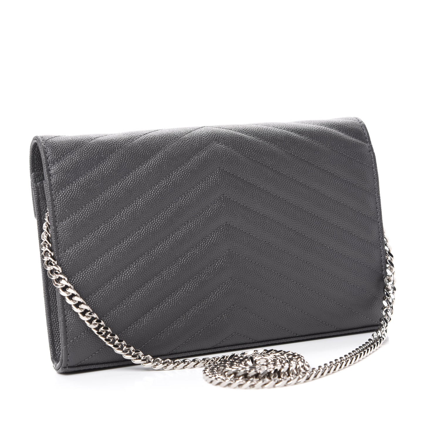 Grain De Poudre Matelasse Chevron Monogram Chain Wallet Storm