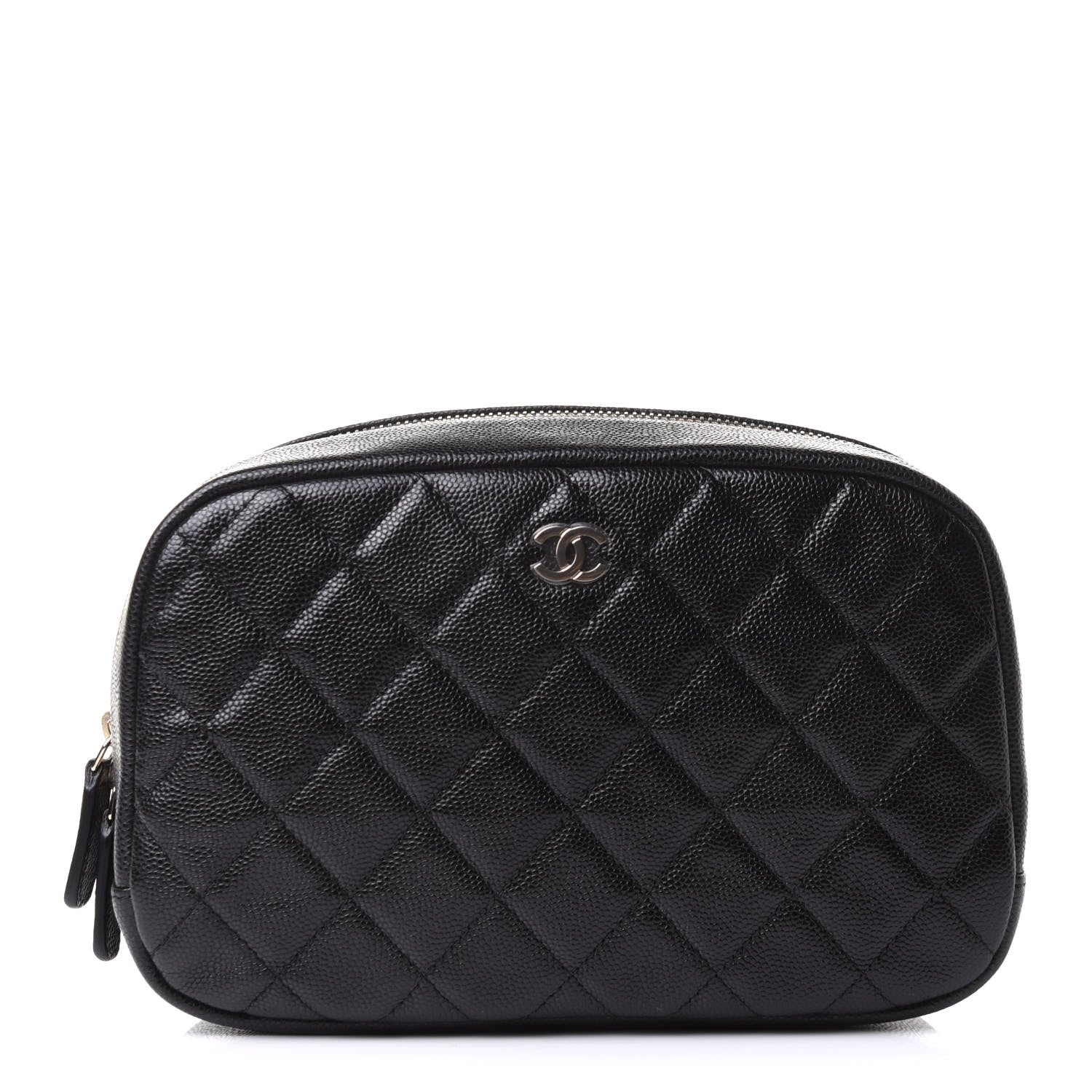 Chanel Caviar Quilted Curvy Pouch Cosmetic Case Black 1 of 11