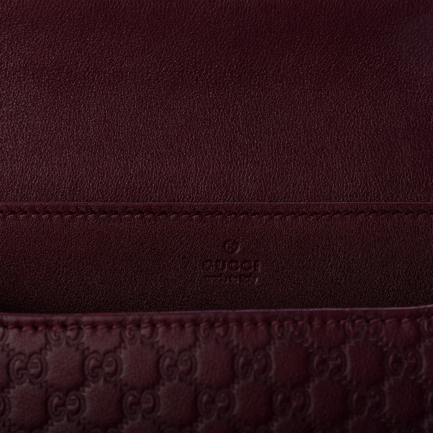 Microguccissima Travel Document Case Burgundy