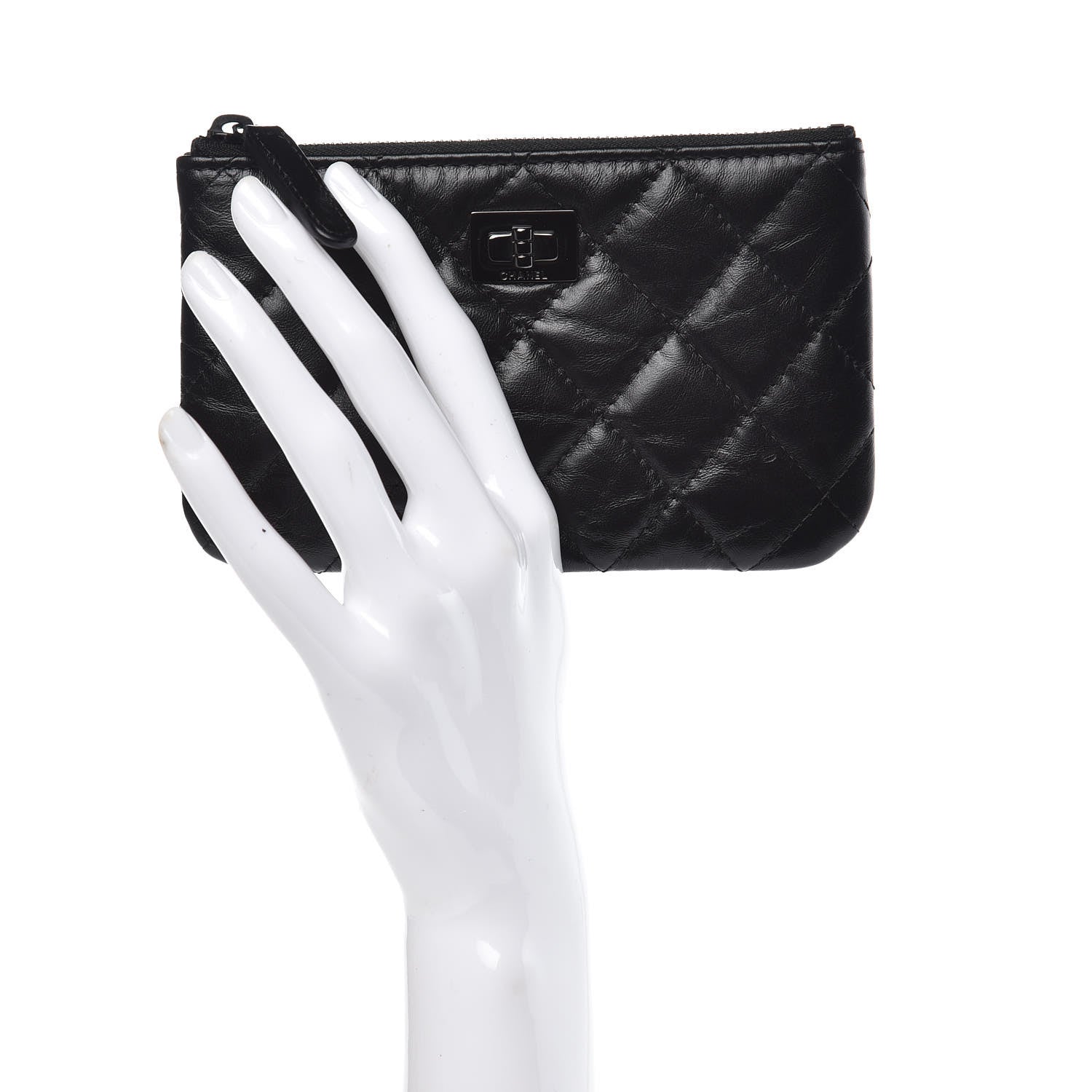 Chanel Aged Calfskin Quilted Small Reissue Cosmetic Case So Black 2 of 8