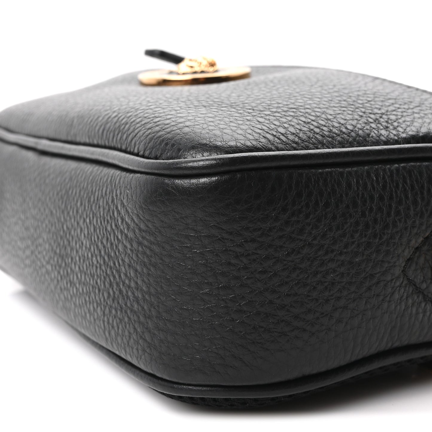 Grained Calfskin La Medusa Camera Bag Black