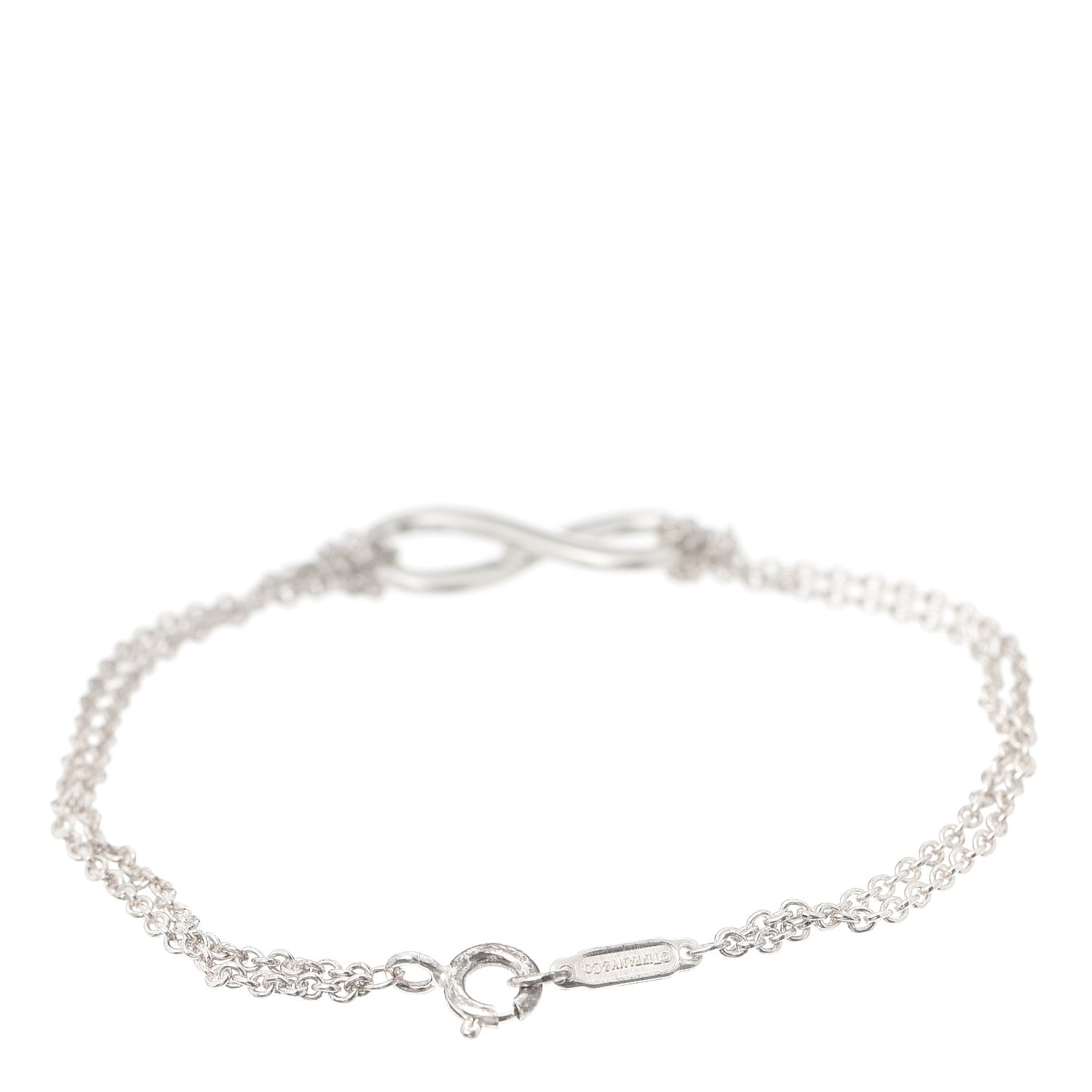 Tiffany Sterling Silver Infinity Double Chain Bracelet 3 of 5