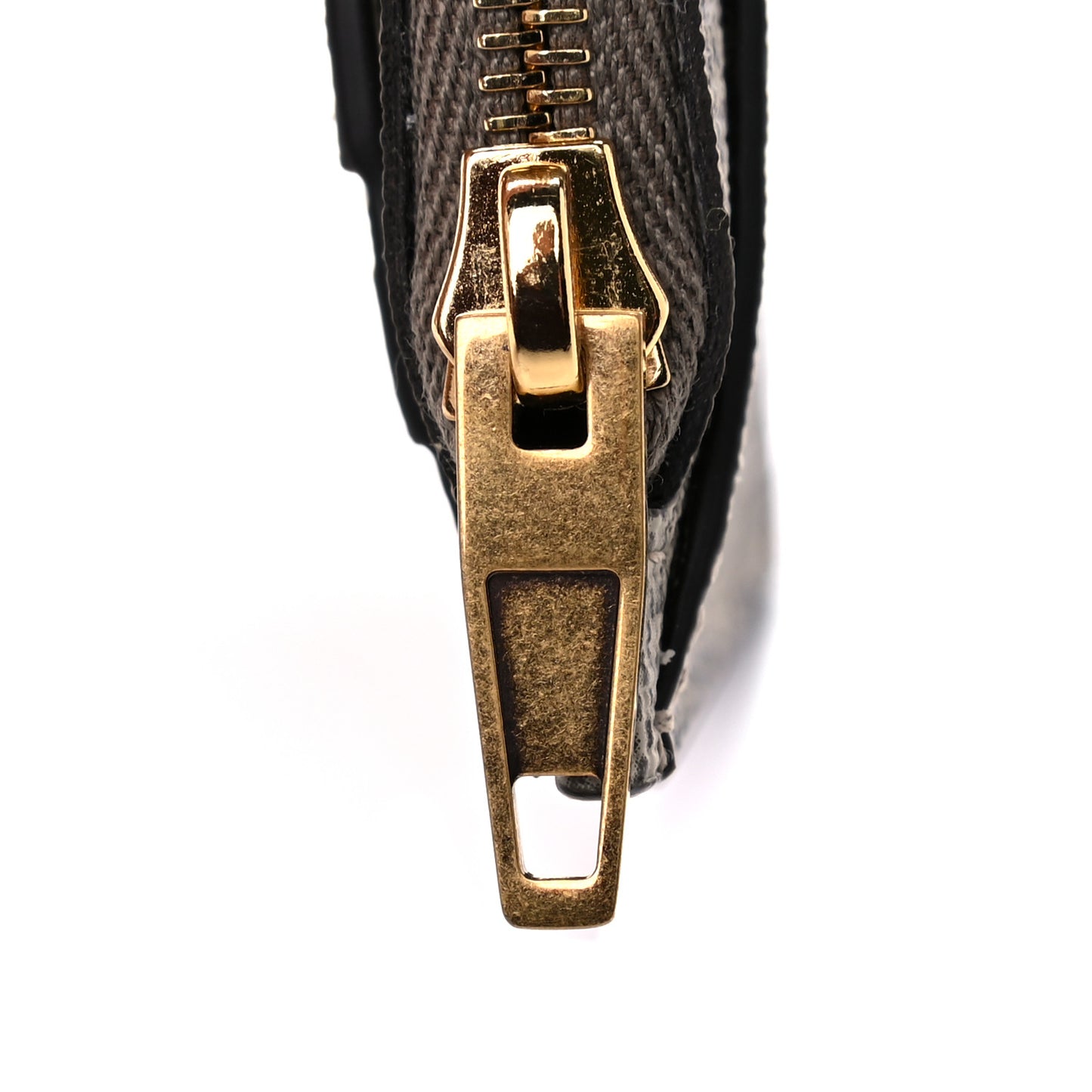 X BALENCIAGA GG Supreme Monogram Zip Card Case Beige Ebony