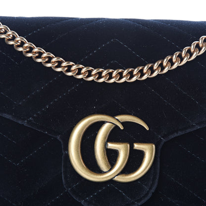 Gucci Velvet Matelasse GG Marmont Chain Wallet Black 9 of 9