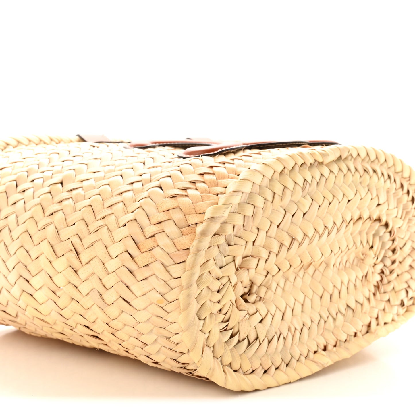 Raffia Calfskin Triomphe Teen Panier Tan