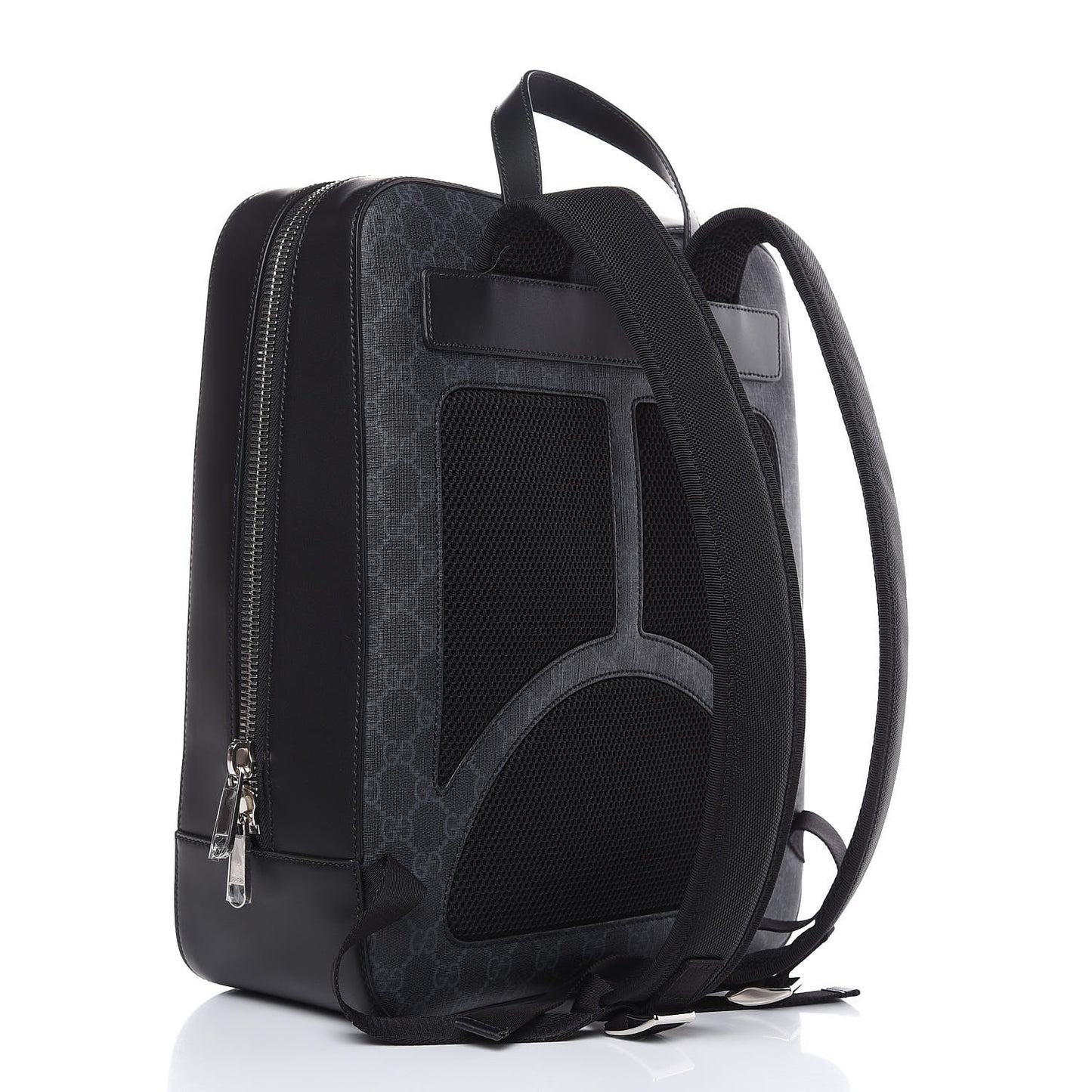 GG Supreme Monogram Web Tote Backpack Black Grey