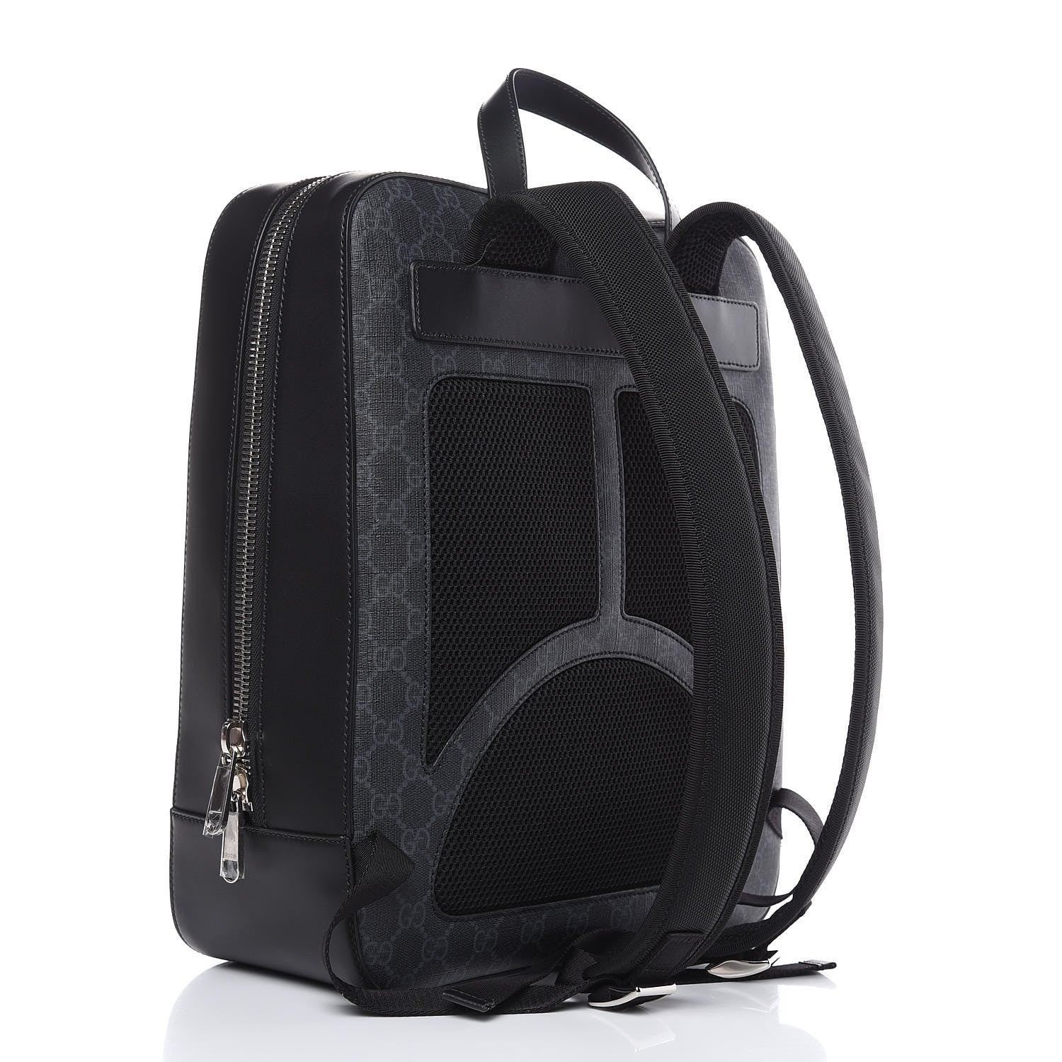 Gucci GG Supreme Monogram Web Tote Backpack Black Grey 3 of 10