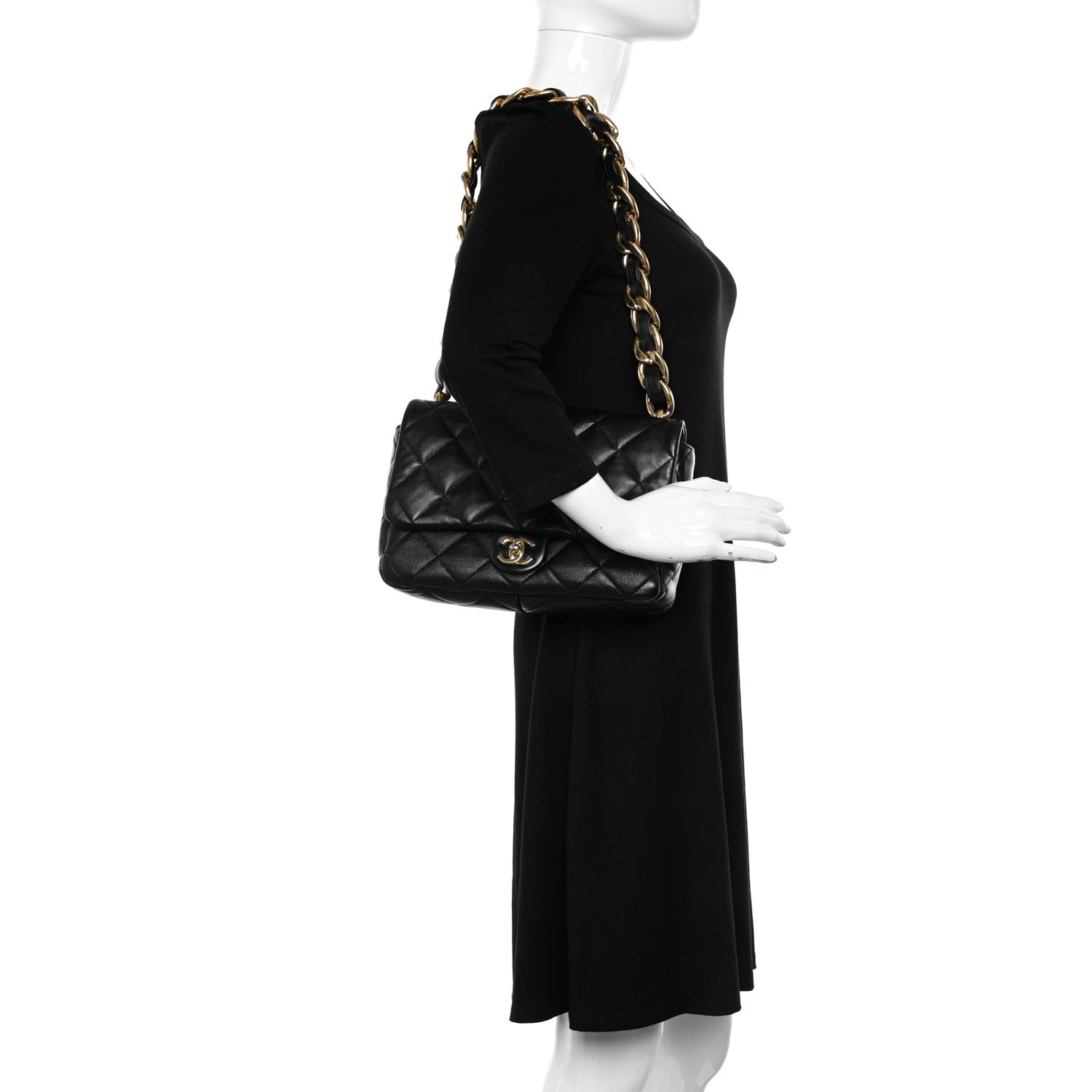 Chanel Lambskin Quilted Large CC Funky Town Flap Black 2 of 12