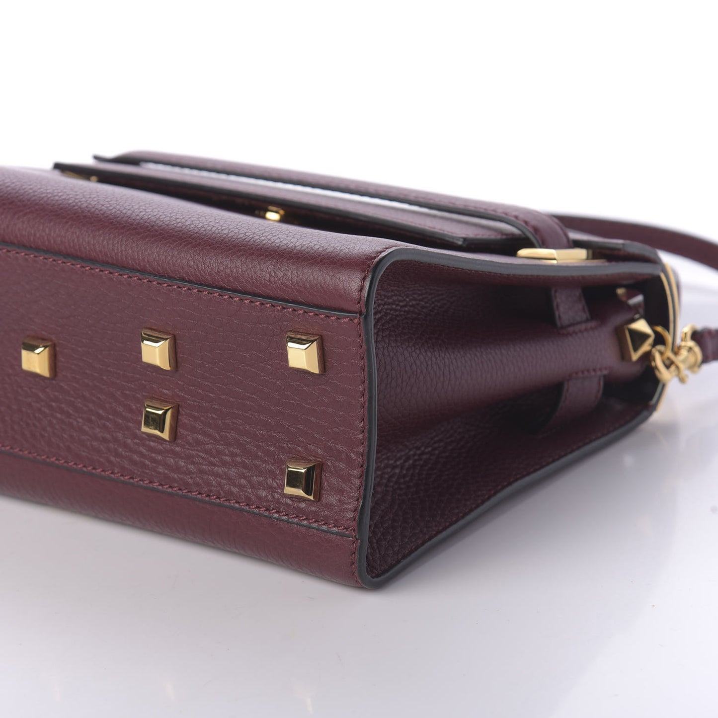 Grainy Calfskin Small My Rockstud Frame Bag Rubin
