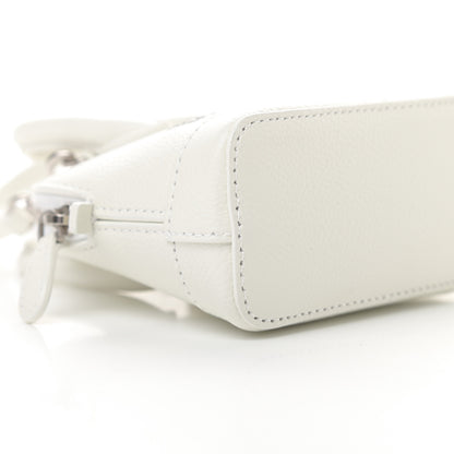 Balenciaga Grained Calfskin Logo Mini Ville Top Handle Bag White Black 9 of 10