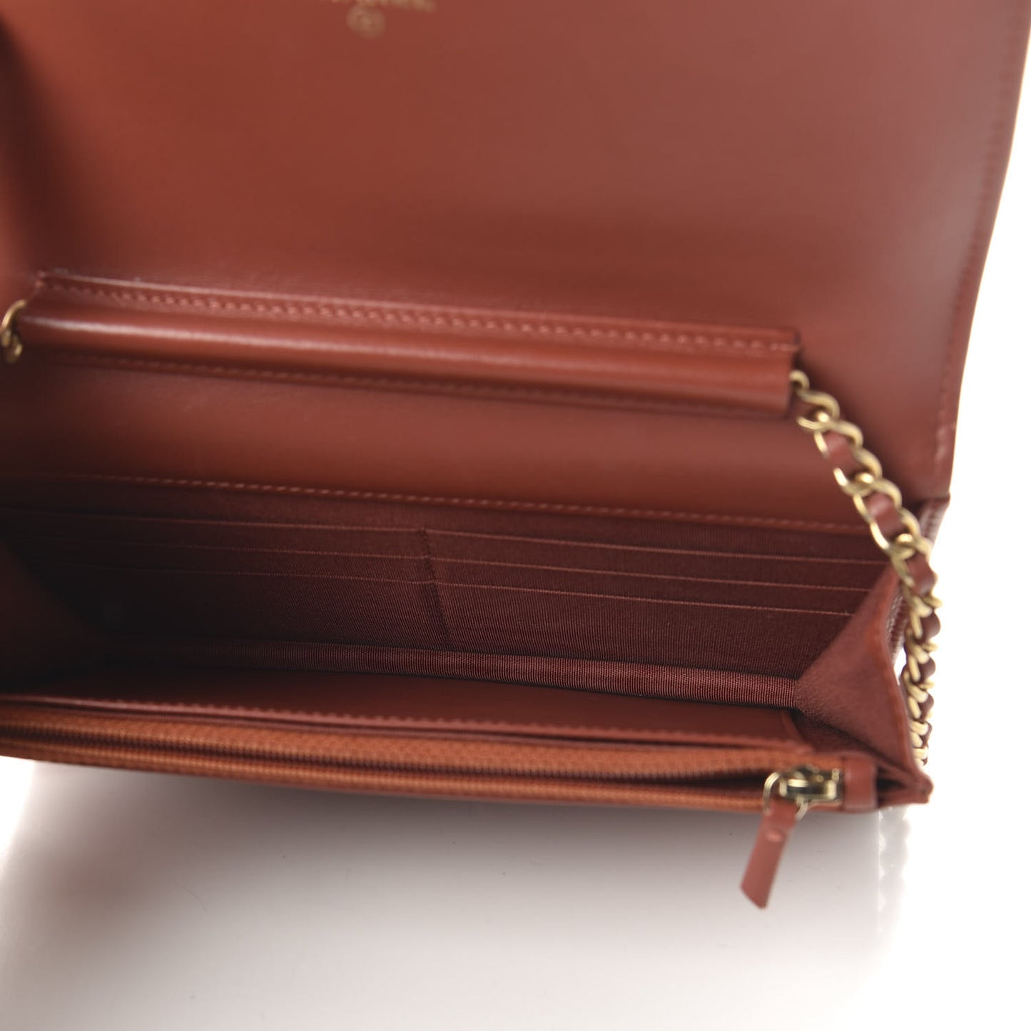 Lambskin Quilted Boy Wallet On Chain WOC Dark Red