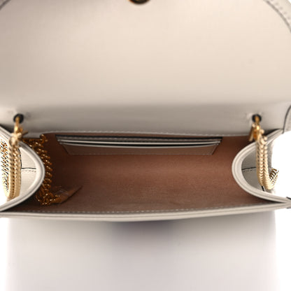 Gucci Textured Calfskin Web Mini Rajah Slim Flap Shoulder Bag Mystic White 5 of 10