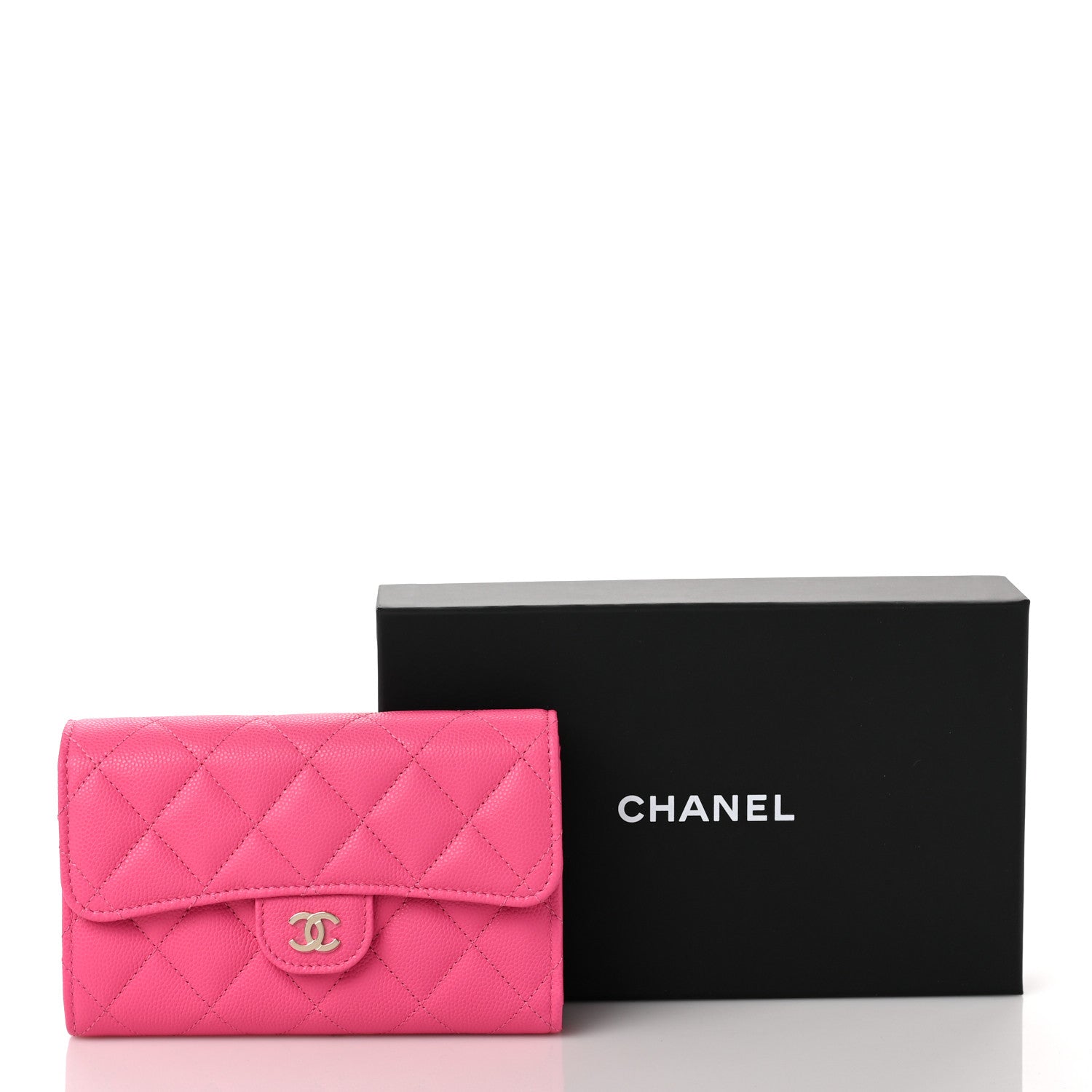 Chanel Caviar Quilted Medium Flap Wallet Pink 9 of 9