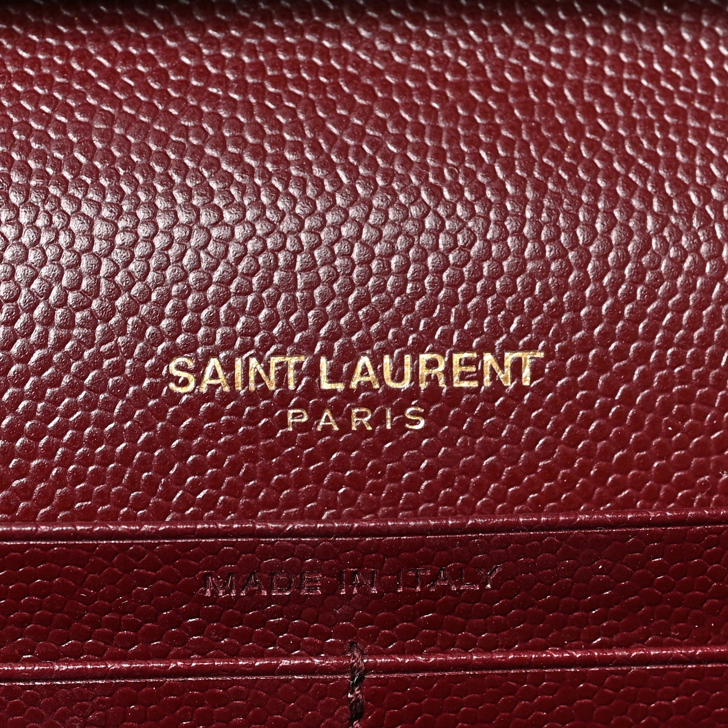 Grain De Poudre Matelasse Chevron Monogram Chain Wallet Rouge Legion