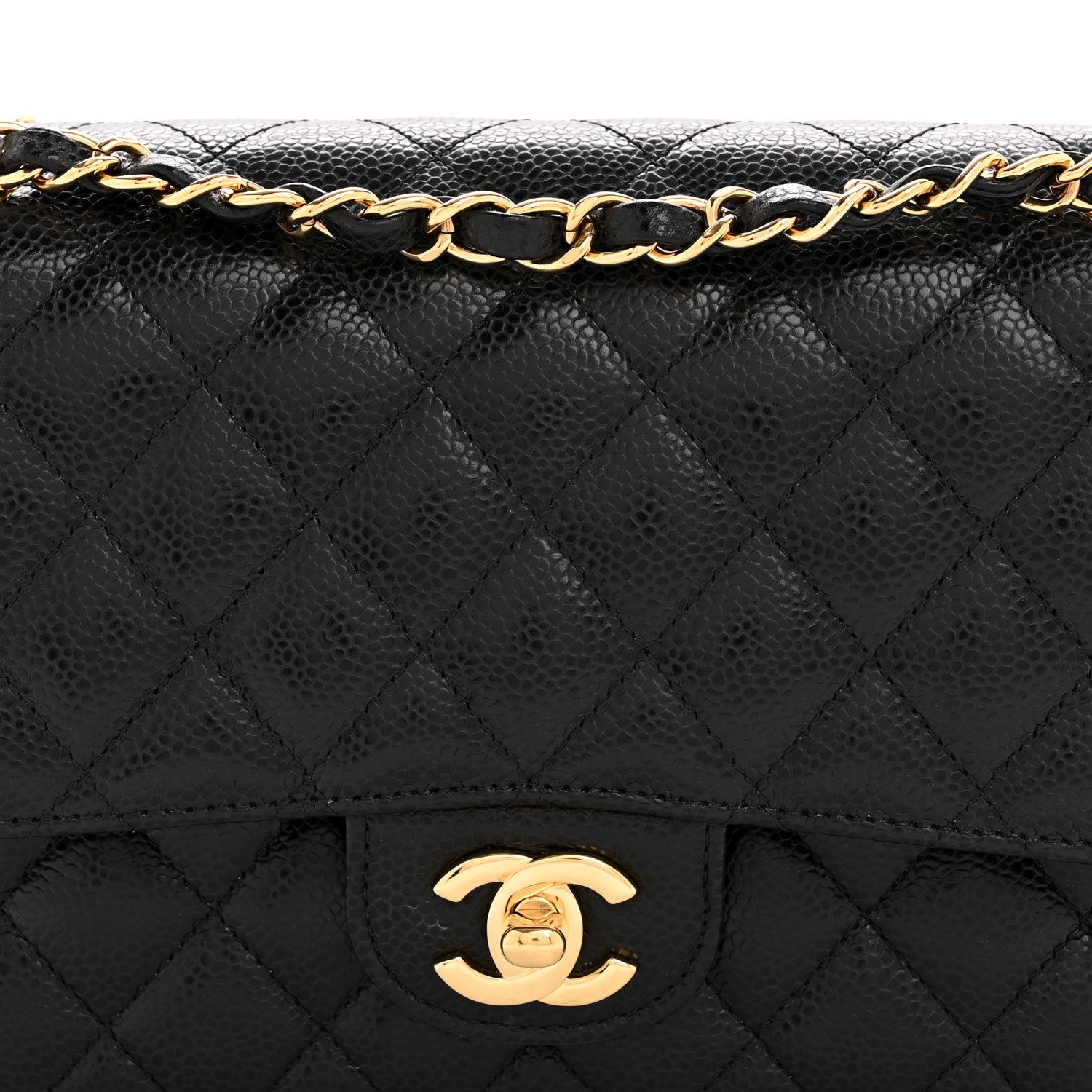 Chanel Caviar Quilted Medium Double Flap Black 8 of 13