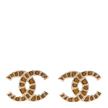 Chanel Metal Gripoix Along The Nile Earrings Gold Orange 1 of 4
