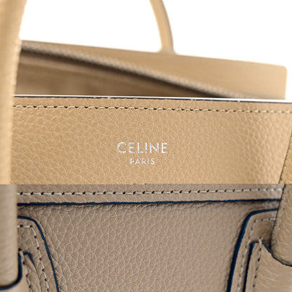 Celine Drummed Calfskin Nano Luggage Dune 6 of 11