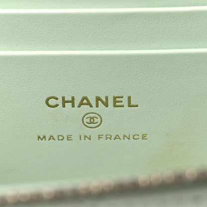 Chanel Caviar Quilted Small Tiny CC Vanity Case With Chain Light Green 6 of 12