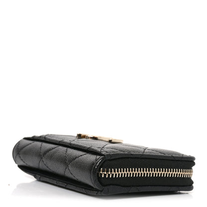 Chanel Caviar Quilted Studded CC Zip Card Holder Black 4 of 8