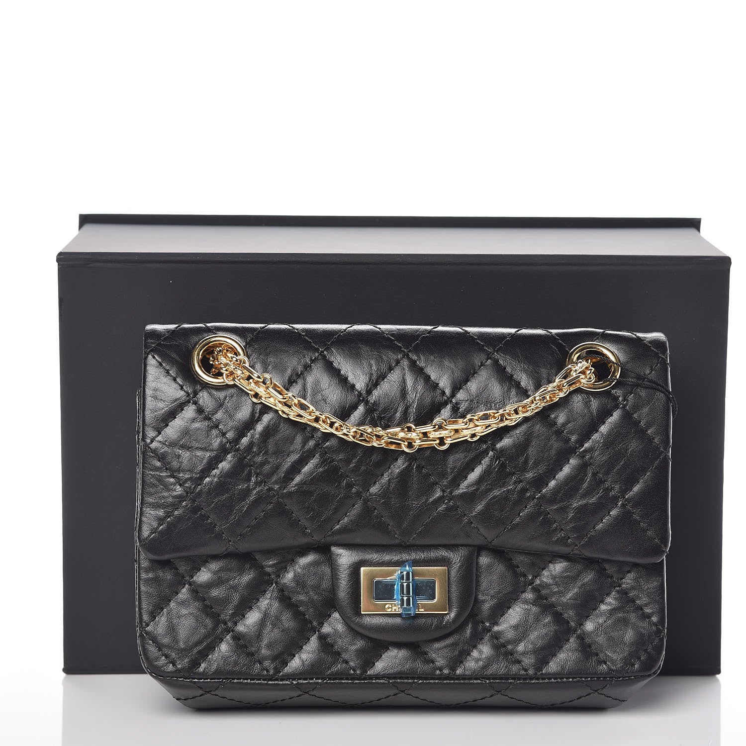 Chanel Aged Calfskin Quilted 2.55 Reissue Mini Flap Black 10 of 10