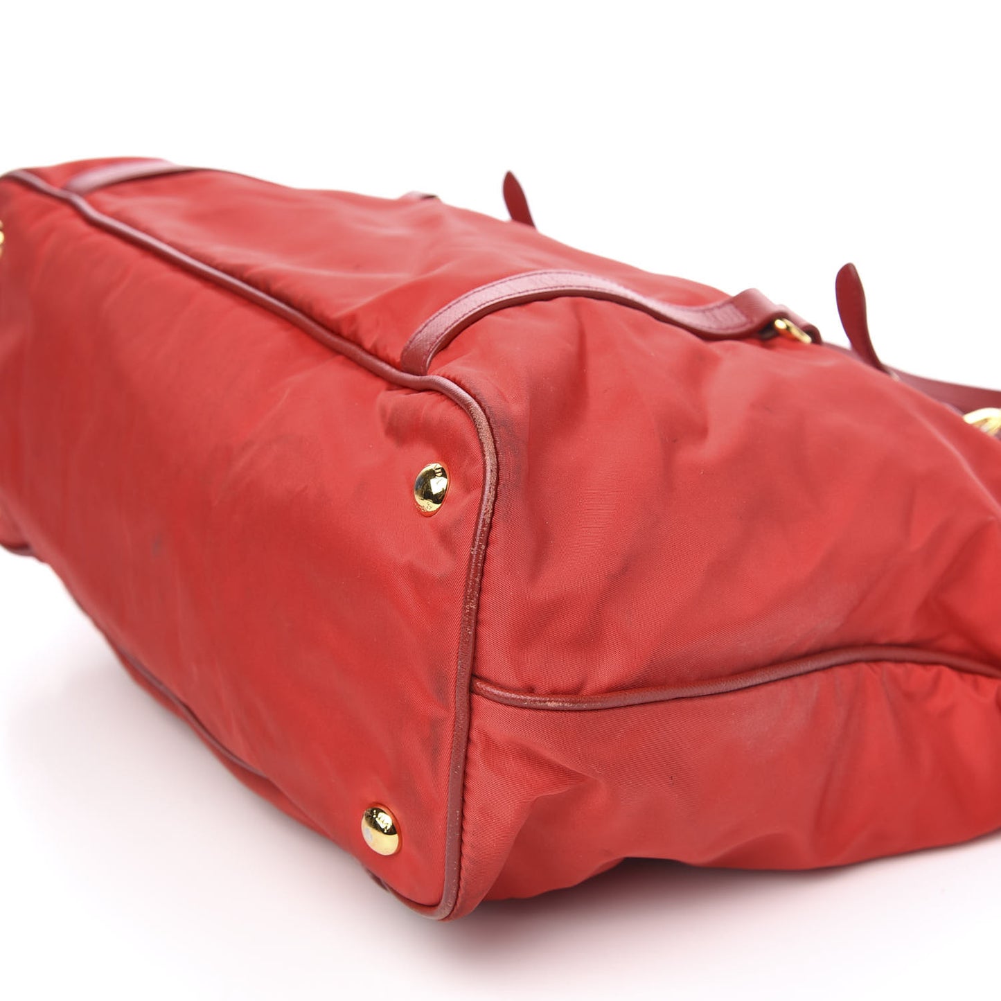 Tessuto Nylon Saffiano Tote Rosso
