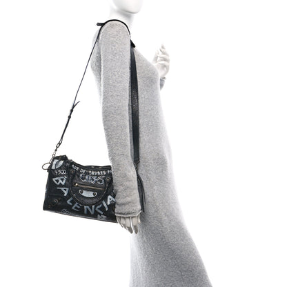 Balenciaga Agneau Classic Hardware Graffiti All Over S City Black Black 2 of 11