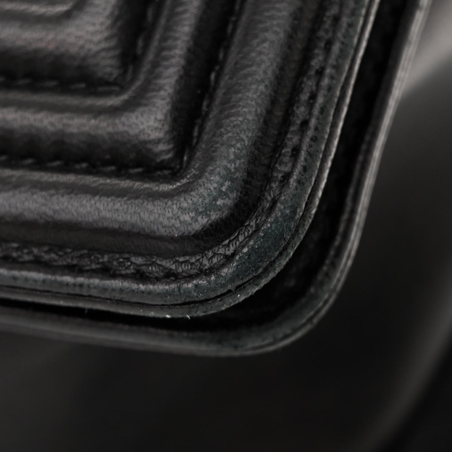 Lambskin Quilted Large Boy Flap Black