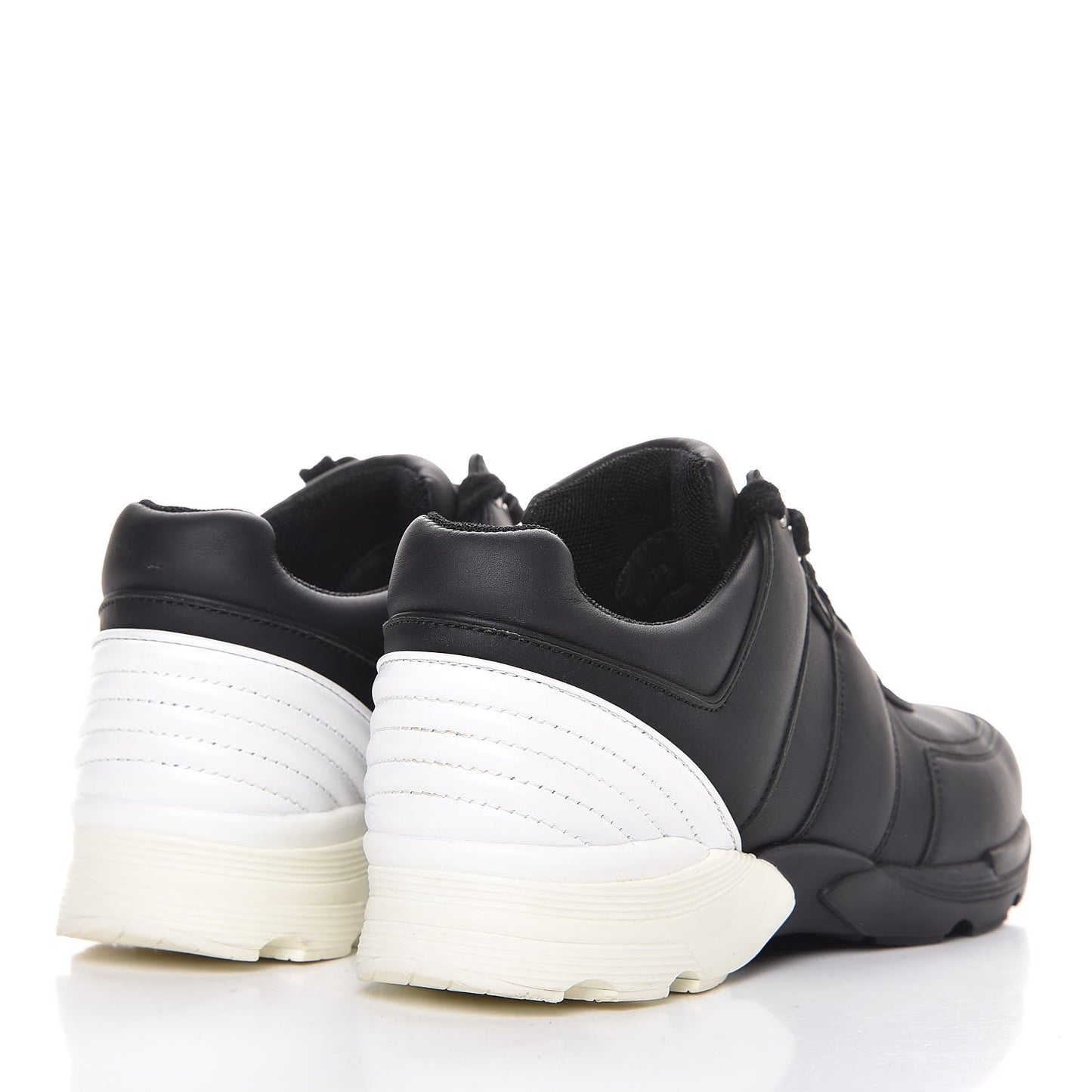 Calfskin Neoprene CC Sneakers 37.5 Black White