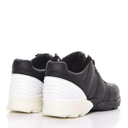Chanel Calfskin Neoprene CC Sneakers 37.5 Black White 4 of 9