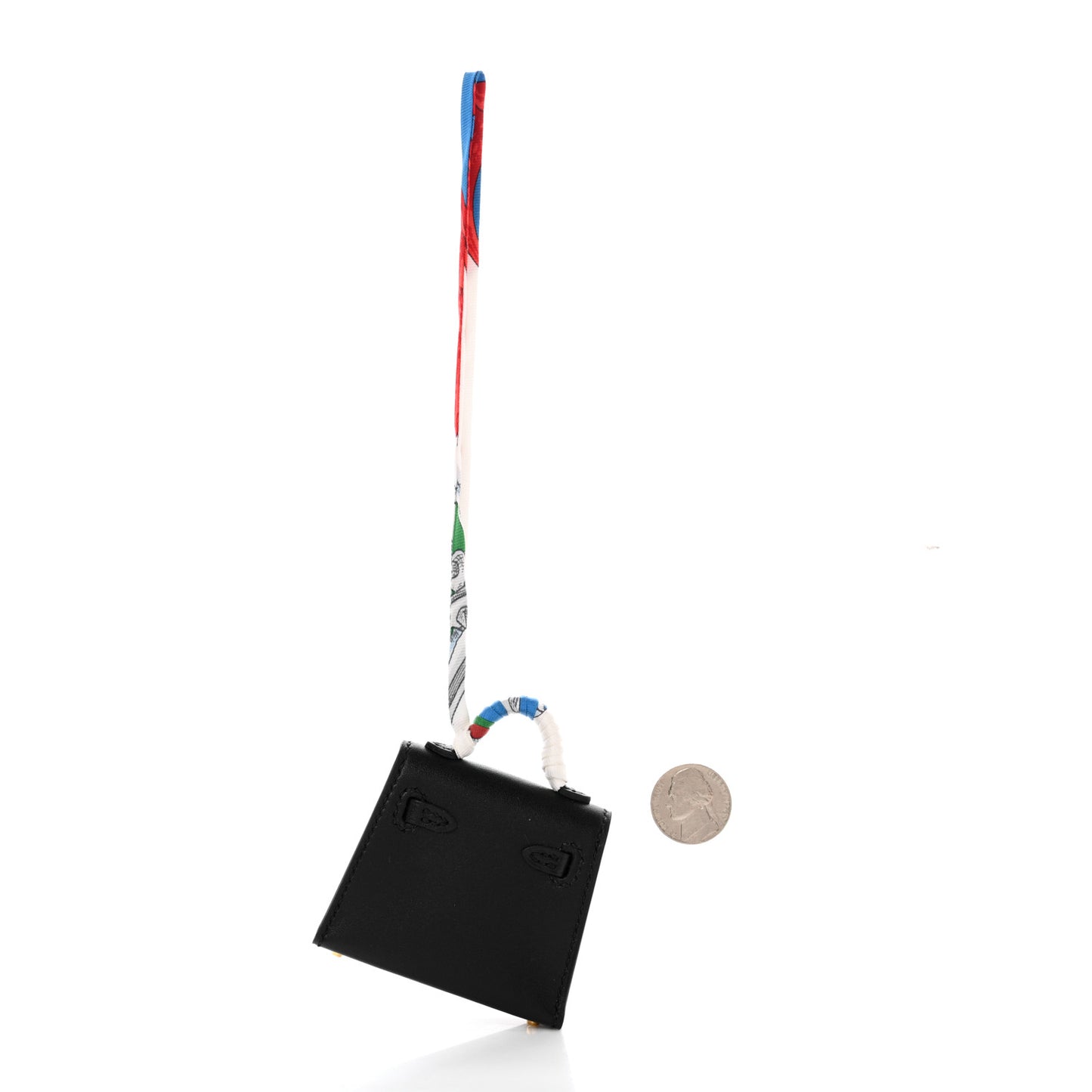 Tadelakt Mini Kelly Twilly Bag Charm Black