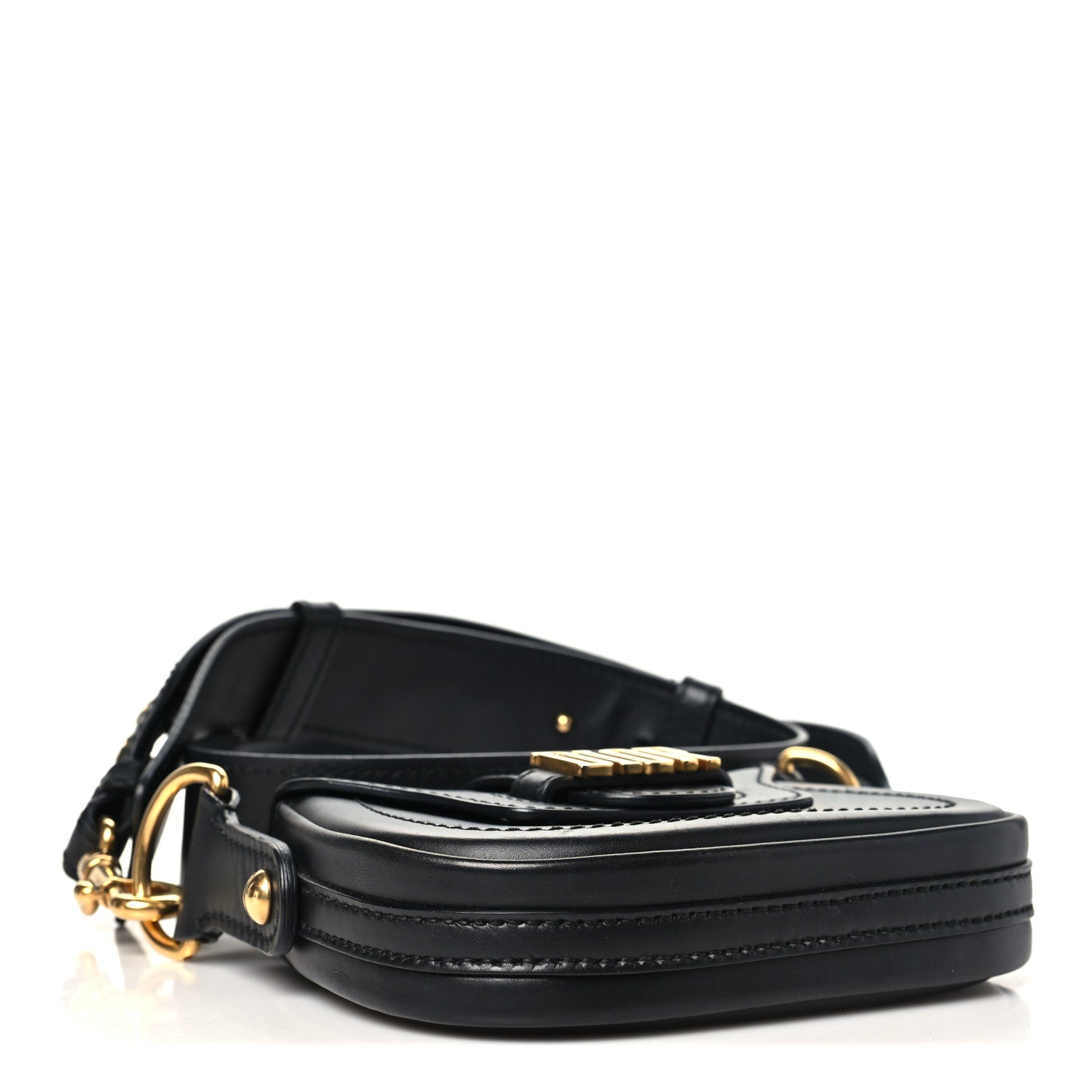 Christian Dior Calfskin Mini D Fence Saddle Bag Black 4 of 10