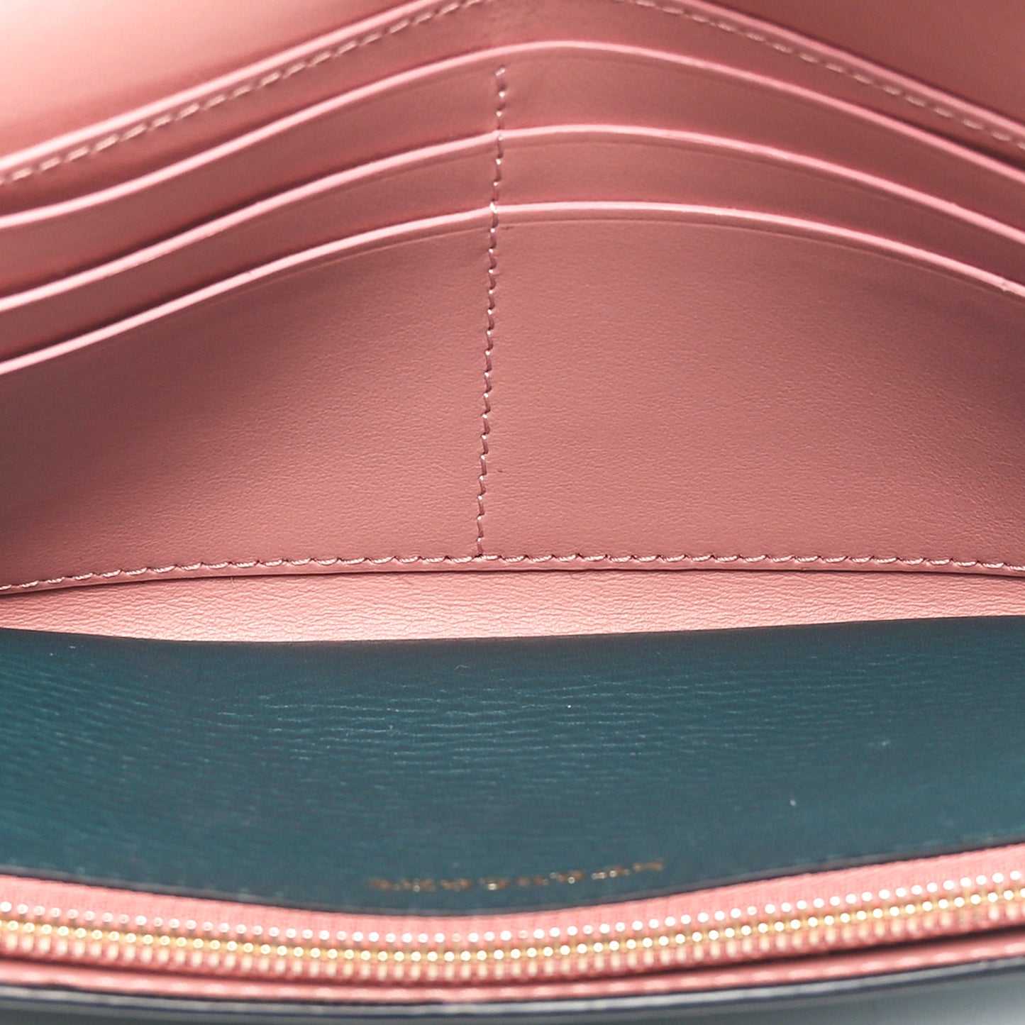 Grained Calfskin Somerset Marais Long Wallet Dark Cyan