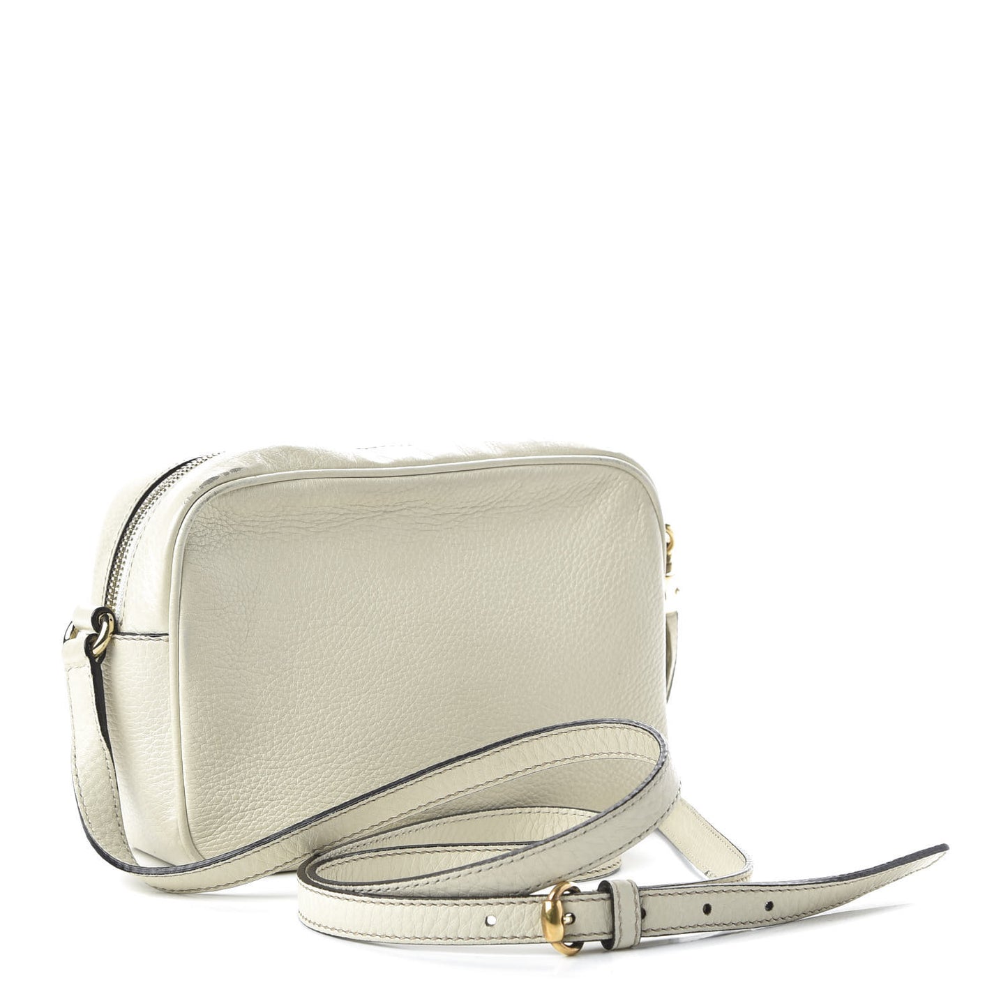 Pebbled Calfskin Small Soho Disco Bag Off White