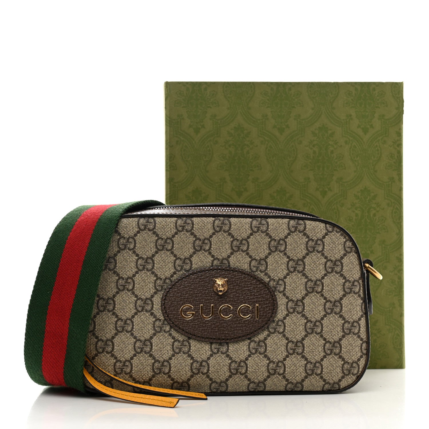 Gucci GG Supreme Monogram Web Neo Vintage Shoulder Bag Beige New Acero Crop 11 of 11