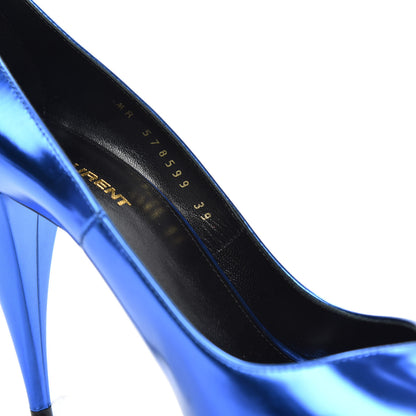 Saint Laurent Calfskin Kiki 100 Pumps 39 Bleu Roy 8 of 10