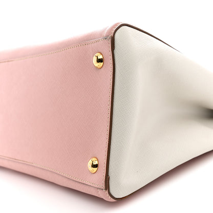 Prada Saffiano Lux Medium Bi-Color Tote Orchidea Talco 9 of 12