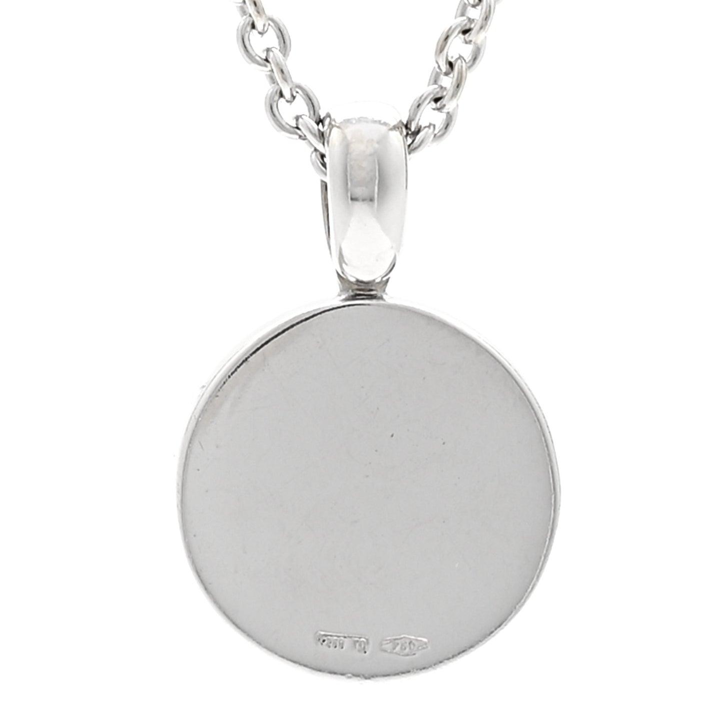 18K White Gold Diamond BVLGARI BVLGARI Pave Pendant Necklace