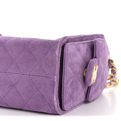 Chanel Suede Quilted Mini Chanel 25 Handbag Purple 10 of 10