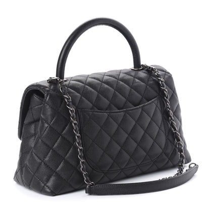 Chanel Caviar Quilted Small Coco Handle Flap Black 4 of 11