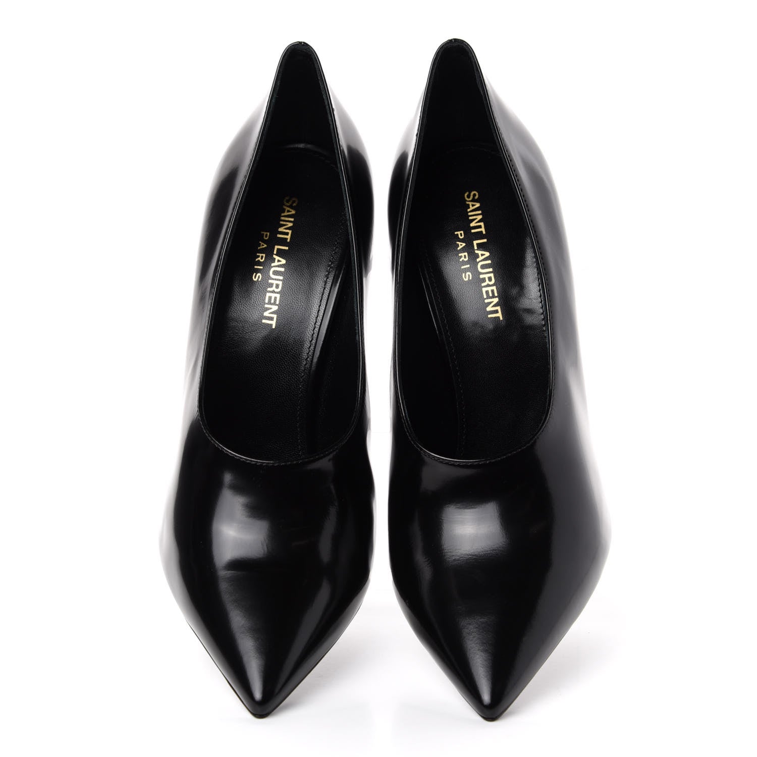 Saint Laurent Patent Calfskin Teddy High Vamp 105 Pumps 38.5 Black 5 of 11