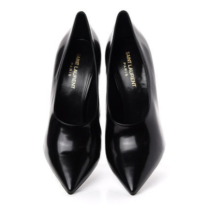 Saint Laurent Patent Calfskin Teddy High Vamp 105 Pumps 38.5 Black 5 of 11